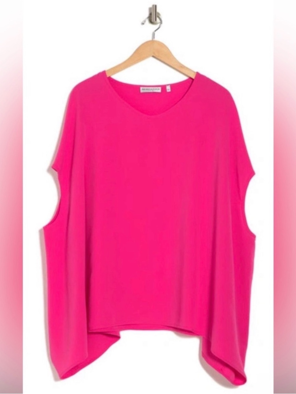 Patrizia Luca Vibrant Pink Asymmetric V-Neck Tunic